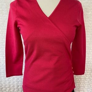 Ann Taylor faux wrap silk blend sweater